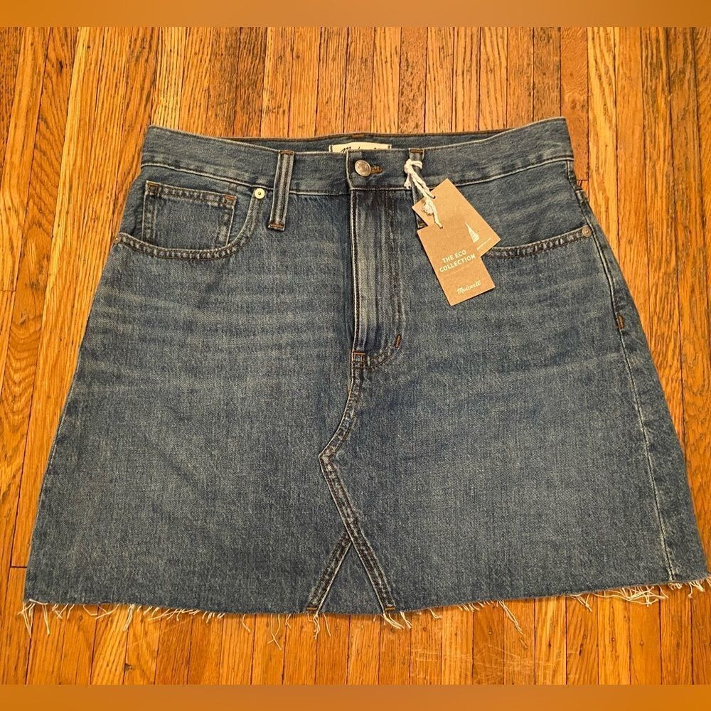 Madewell Rigid Denim A-Line mini skirt NWT